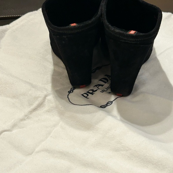 Prada Wedge Mule, Black Suede, size 6 - Picture 2 of 6